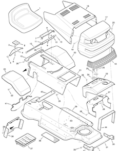Part Location Diagram of F-96735 Murray Repair Parts Book